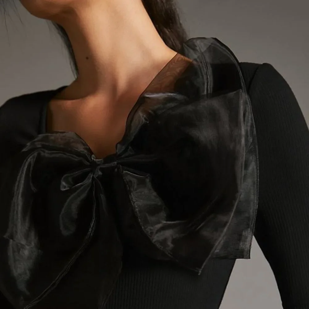 Anthropologie Black Bow Blouse - Picture 7 of 11